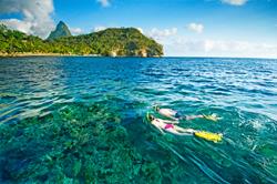 Caribbean - St Lucia scuba diving holiday. Anse Chastenet snorkelling.